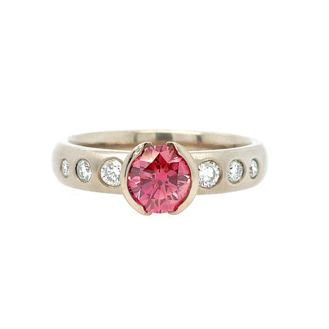 Pink and white Diamond ring