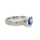 Bicolor Sapphire platinum ring