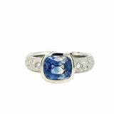 Bicolor Sapphire platinum ring