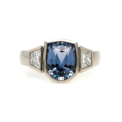 Spinel and diamond Shield Ring
