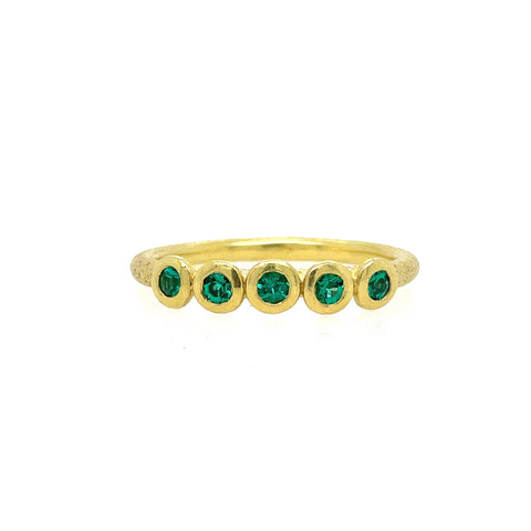 Emerald 5 donut ring