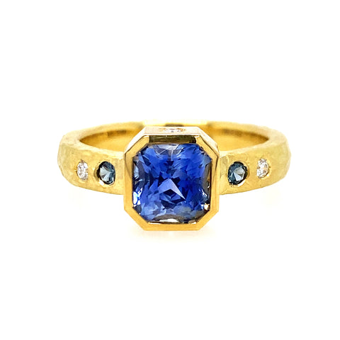 Blue Parti-Sapphire Octo Ring