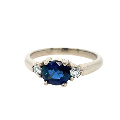 Petite prong sapphire ring