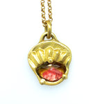 Gold Sunflower watermelon tourmaline pendant