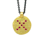 Ruby hammered pendant