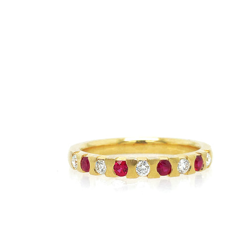 Ruby and diamond Eternity band