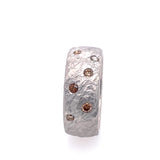 Hammered palladium and argyle diamond Ring