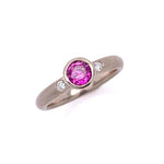 Pink Sapphire & diamond ring