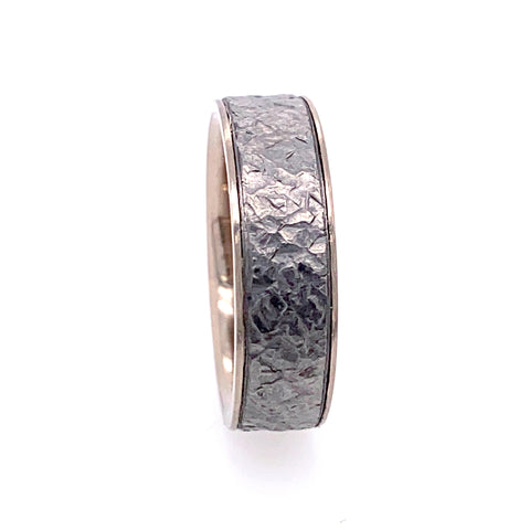 Niobium and grey gold ring