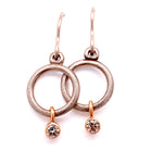 Grey and  rose diamond Hoops