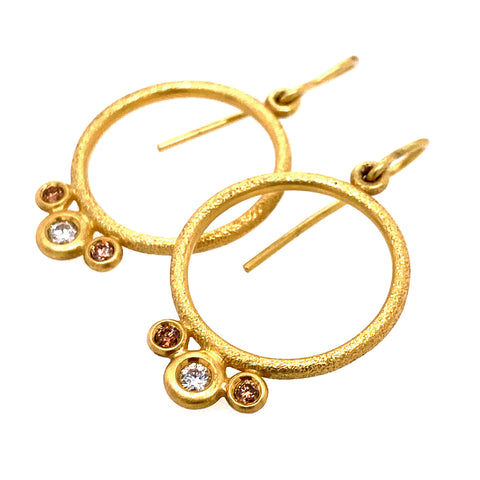 Gold and Diamond Hoops