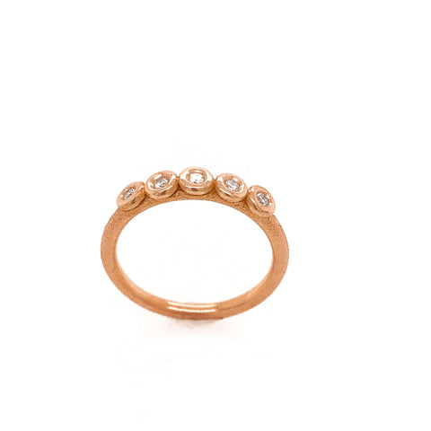 Rose gold 5stone Donut ring