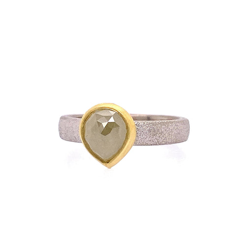 Ivory diamond Yellow and Grey Ring