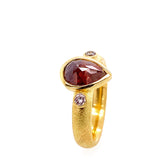 Red Pear Diamond Ring